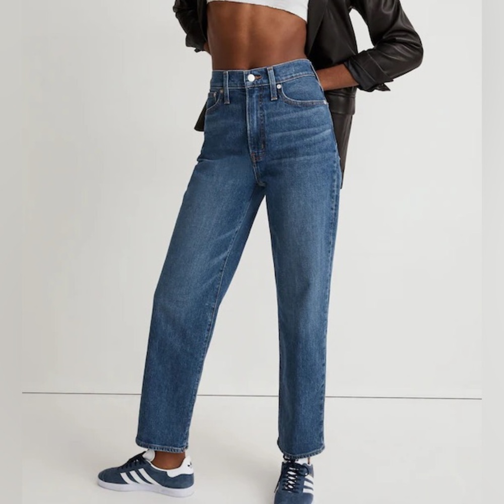 Madewell perfect vintage high rise straight leg jeans